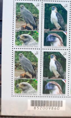 C 3368 Selo Relacoes Diplomaticas Brasil Filipinas Ave Bandeira 2014 Quadra Codigo de Barras