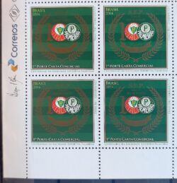 C 3376 Selo Palmeiras Futebol 2014 Quadra Vinheta Correios