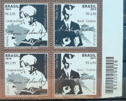 C 3387 Selo Relacoes Diplomaticas Croacia Nikola Tesla Ciencia 2014 Quadra Codigo de Barras