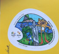 C 3595 Selo Nossos Selos Rio 2016 Olimpiadas Cristo Mascote