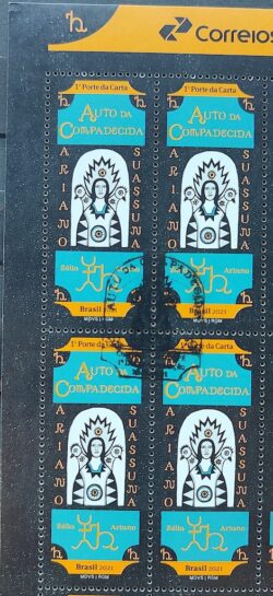 C 3988 Selo Auto da Compadecida Ariano Suassuna Literatura 2021 Quadra CBC PE Vinheta Correios