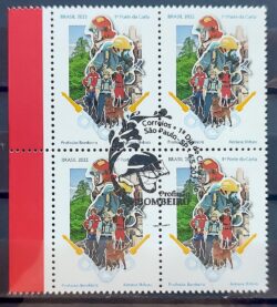 C 4052 Selo Profissao Bombeiro Capacete Cachorro Cao Mascara 2022 Quadra CBC SP