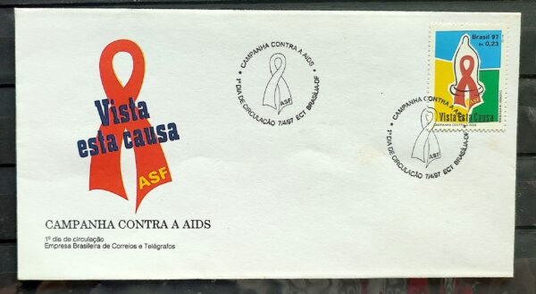 Envelope FDC 695 1997 Campanha Contra a AIDS Saude CBC DF 4