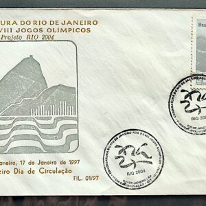 Envelope PVT 689 1997 Candidatura Rio de Janeiro Jogos Olimpicos Olimpiadas CBC RJ 1