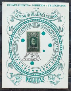 FA 10 Folhinha 1948 Exposicao Filatelica Pelotas Dom Pedro Monarquia CBC RS 3