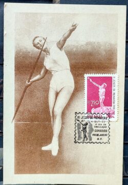 Maximo Postal Jogos da Primavera Atletismo Dardo 1959 CBC RJ