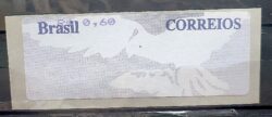 SE 66 Selo Etiqueta Automato Pomba Branca Fundo Cinza 2007