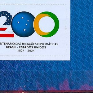 SI 22 Selo Institucional 200 Anos Relacoes Diplomaticas Estados Unidos Cruzeiro do Sul 2024 Codigo de Barras