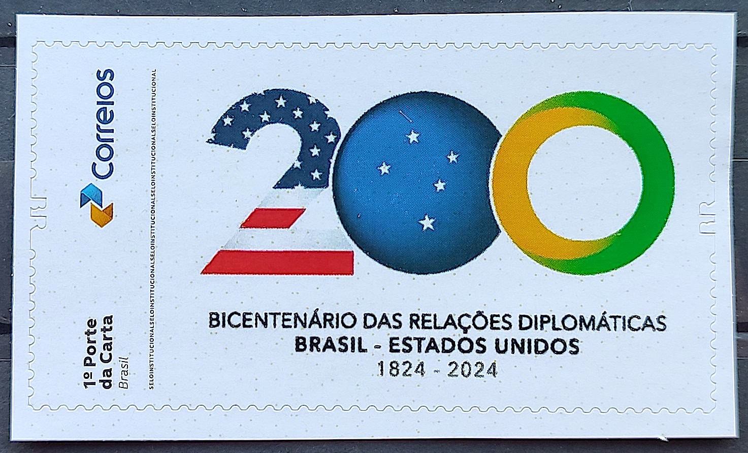 SI 22 Selo Institucional 200 Anos Relacoes Diplomaticas Estados Unidos Cruzeiro do Sul 2024