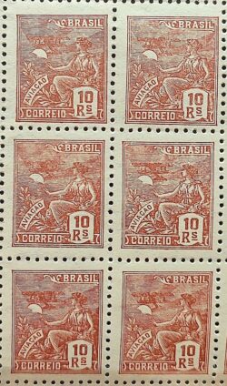 Selo Regular RHM 326 Vovo Aviacao Aviao 10 Reis Filigrana P 1940 Sextilha