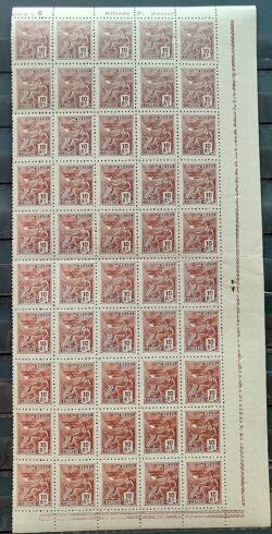 Selo Regular RHM 326 Vovo Aviacao Aviao 10 Reis Filigrana P 1940 Vinheta e 50 Unidades