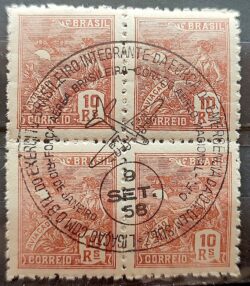 Selo Regular RHM 326 Vovo Aviacao Aviao Militar 10 Reis Filigrana P 1940 Quadra CBC DF