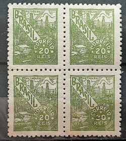 Selo Regular RHM 440B Netinha Petroleo 20 Reis Filigrana O 1942 Quadra