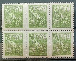 Selo Regular RHM 440B Netinha Petroleo 20 Reis Filigrana O 1942 Sextilha