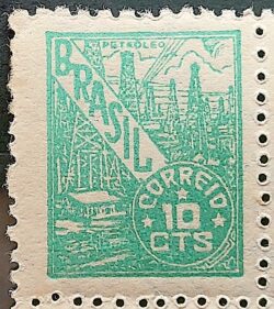 Selo Regular RHM 463 Netinha Petroleo 10 cts Filigrana Q 1948