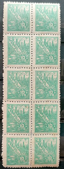 Selo Regular RHM 463 Netinha Petroleo 10 cts Filigrana Q 1948 10 Unidades