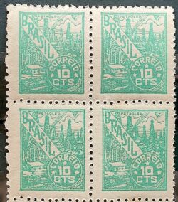 Selo Regular RHM 463 Netinha Petroleo 10 cts Filigrana Q 1948 Quadra