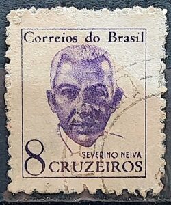 Selo Regular RHM 519 Vultos Celebres Severino Neiva 1963 Circulado 3