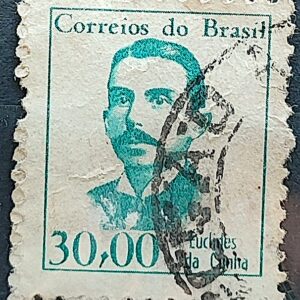 Selo Regular RHM 520 Vultos Celebres Euclides da Cunha Literatura 1966 Circulado 2