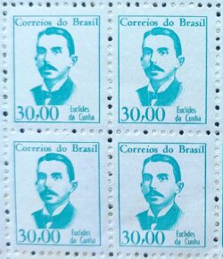 Selo Regular RHM 520 Vultos Celebres Euclides da Cunha Literatura 1966 Quadra
