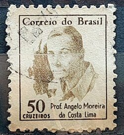 Selo Regular RHM 521 Vultos Celebres Angelo Moreira da Costa Lima 1966 Circulado 7