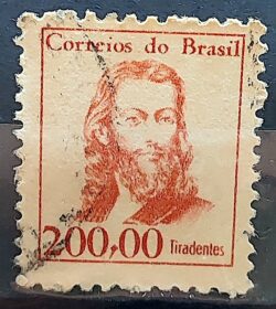 Selo Regular RHM 523 Vultos Celebres Tiradentes 1965 Circulado 4