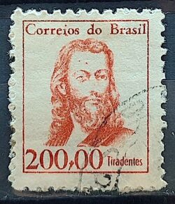 Selo Regular RHM 523 Vultos Celebres Tiradentes 1965 Circulado 8