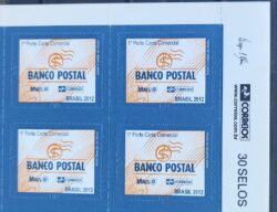 Selo Regular RHM 862 Banco Postal Economia Dinheiro 2012 Quadra Vinheta Correios