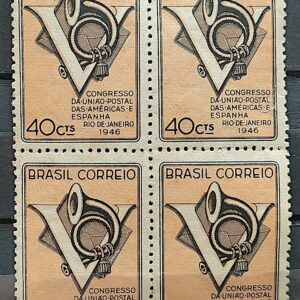 C 215 Selo Congresso UPAEP Congresso da Uniao Postal das Americas e Espanha 1946 Quadra 1