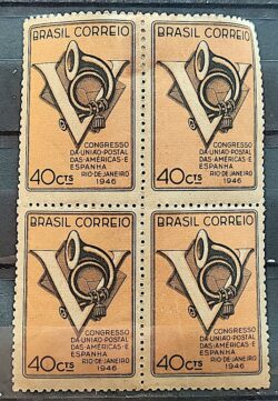 C 215 Selo Congresso UPAEP Congresso da Uniao Postal das Americas e Espanha 1946 Quadra 2
