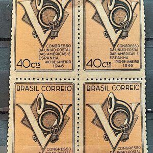 C 215 Selo Congresso UPAEP Congresso da Uniao Postal das Americas e Espanha 1946 Quadra 2