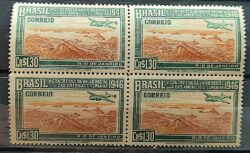 C 216 Selo Congresso UPAEP Congresso da Uniao Postal das Americas e Espanha Aviao 1946 Quadra
