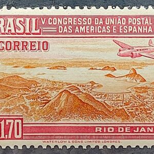 C 217 Selo Congresso UPAEP Congresso da Uniao Postal das Americas e Espanha Aviao 1946