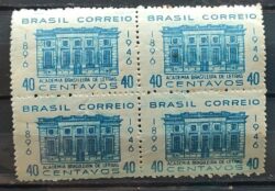C 226 Selo 50 Anos da Academia Brasileira de Letras Literatura Arquitetura 1946 Quadra 3
