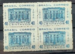 C 226 Selo 50 Anos da Academia Brasileira de Letras Literatura Arquitetura 1946 Quadra 4