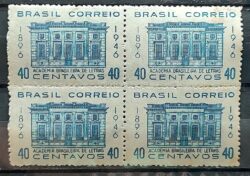 C 226 Selo 50 Anos da Academia Brasileira de Letras Literatura Arquitetura 1946 Quadra 6