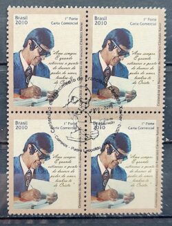 C 2954 Selo Chico Xavier Espiritismo Espirita 2010 Quadra CBC MG Pedro Leopoldo 2