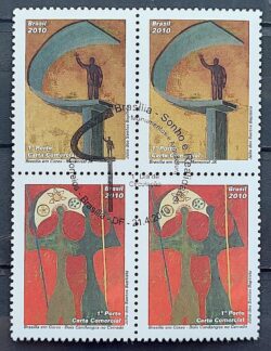 C 2955 Selo Brasilia Memorial JK Candangos 2010 Quadra CBC DF