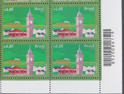 C 3000 Selo Vila Inglesa de Paranapiaçaba Santo Andre Trem Relogio 2010 Quadra Codigo de Barras