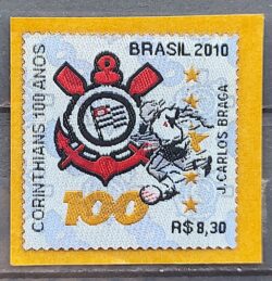 C 3028 Selo Corinthians Tecido Futebol 2010 2