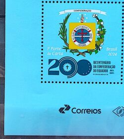 C 4157 Selo Bicentenario Confederacao do Equador Brasao Mao Pernambuco 2024 Vinheta Correios