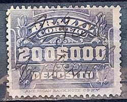 D 12 Selo Deposito Cifra Horizontal 200_000 Reis 1913 2