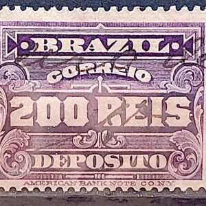 D 2 Selo Deposito Cifra Horizontal 200 Reis 1913 1