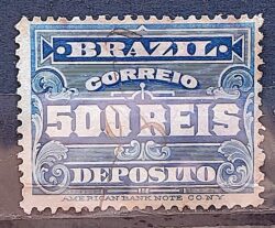 D 3 Selo Deposito Cifra Horizontal 500 Reis 1913 1