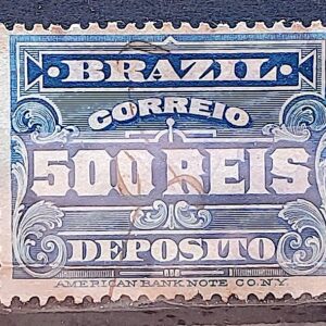 D 3 Selo Deposito Cifra Horizontal 500 Reis 1913 1