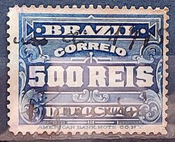 D 3 Selo Deposito Cifra Horizontal 500 Reis 1913 3