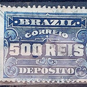 D 3 Selo Deposito Cifra Horizontal 500 Reis 1913 4