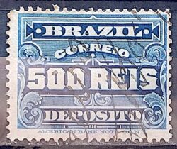 D 3 Selo Deposito Cifra Horizontal 500 Reis 1913 5