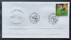 Envelope EPD 2000 098b Descobrimento do Brasil Indio Navio Primeira Visao Arara CBC BA