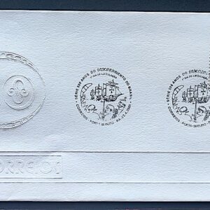 Envelope EPD 2000 098l Descobrimento do Brasil Indio Navio Naus Portugal CBC BA